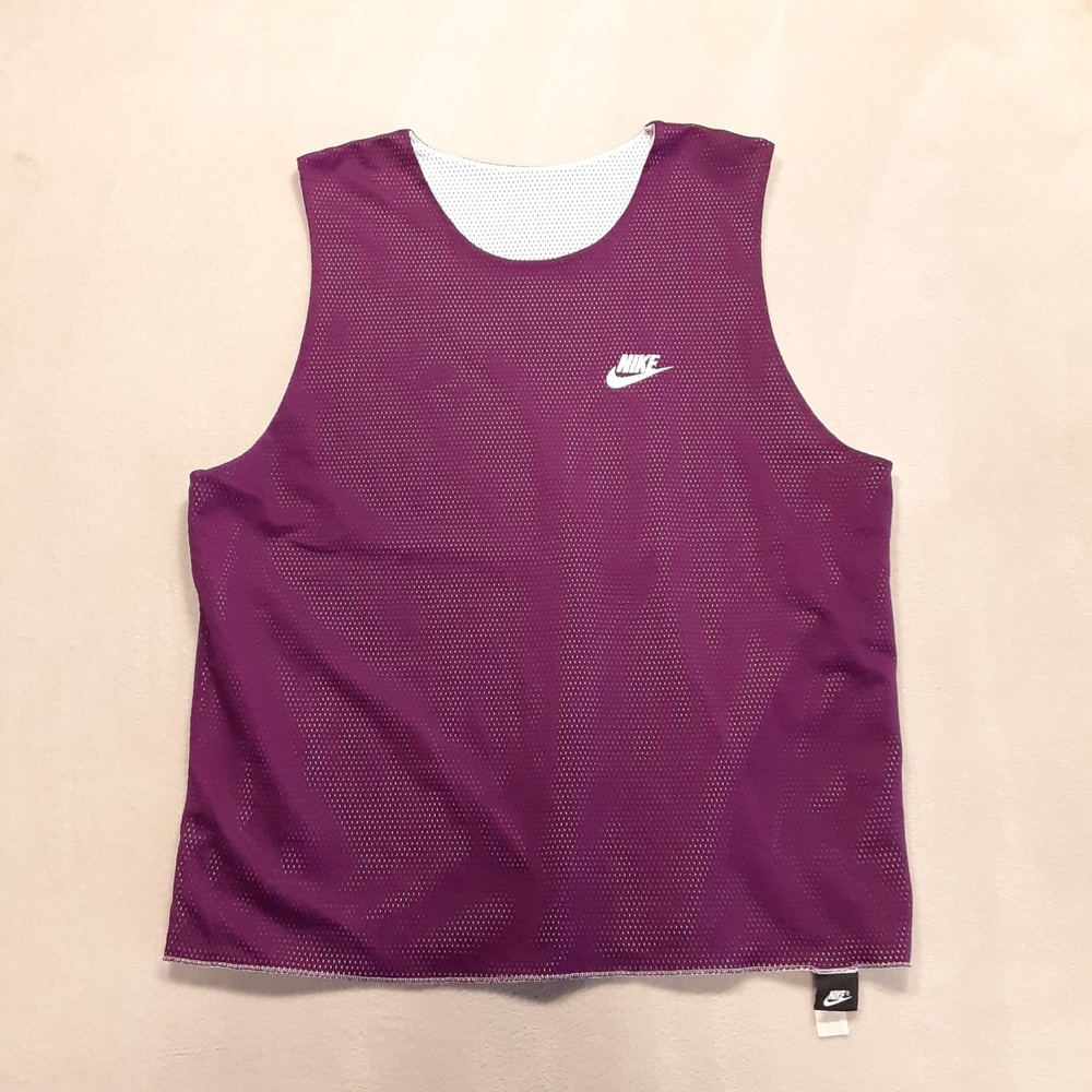 Nike Vintage Mens Reversible Swoosh Jersey Tank Top XL Purple/White Mesh 2002